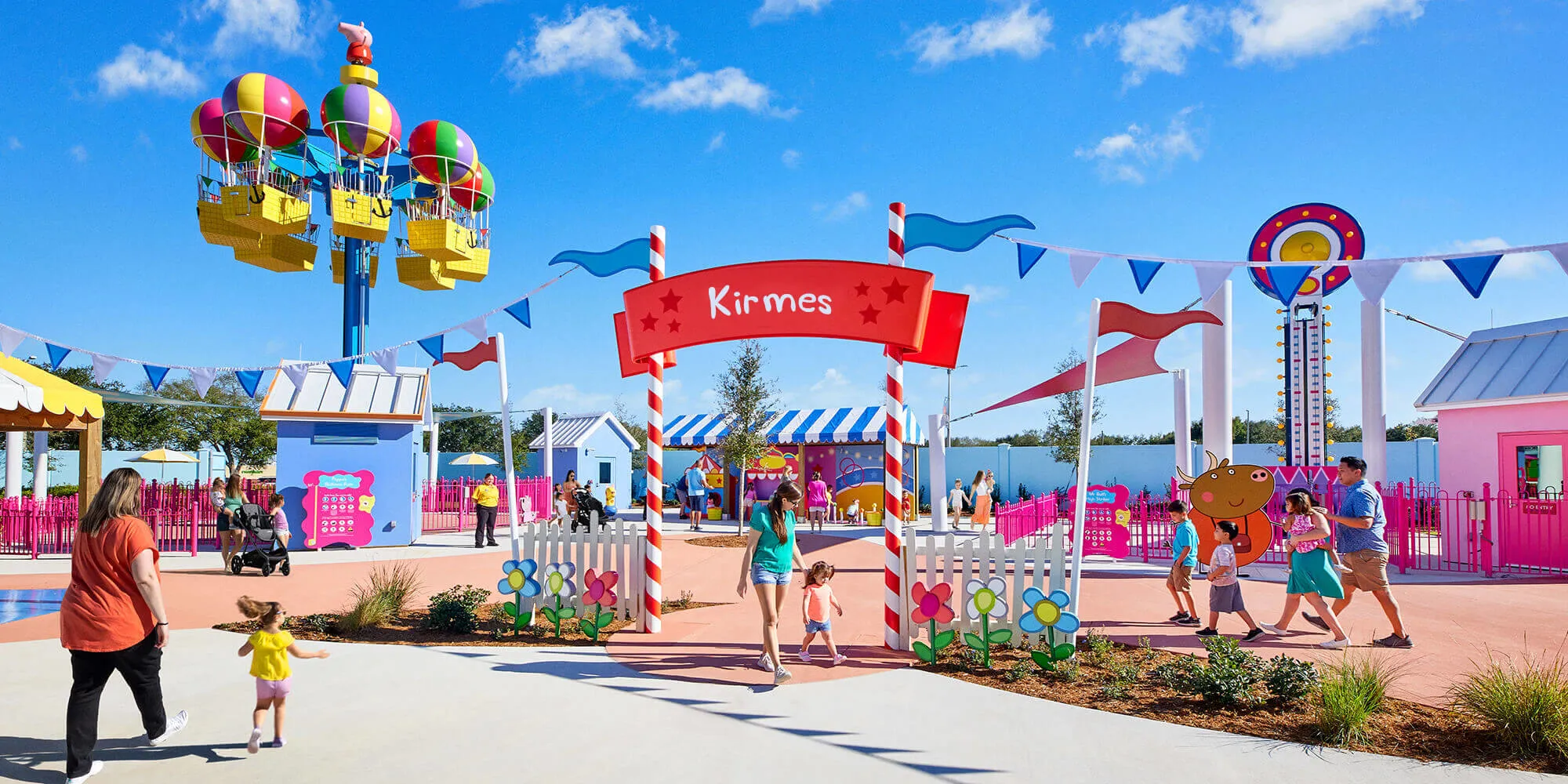 Fun Fair with rides at Peppa Pig Park in Germany