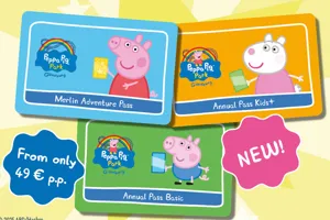 PEPPA PIG Park Annual Passes Kids+, Basic and Merlin Adventure Pass